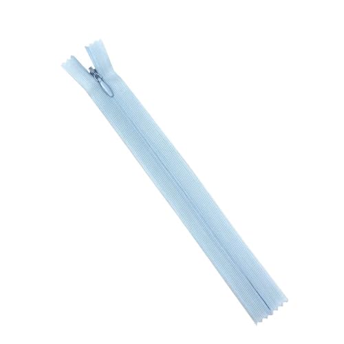 dvnFWKc Universaler Reißverschluss, 10 Stück Lange unsichtbare Reißverschlüsse 3# 18/25/30/40/50/60 cm Nylon-Spulenreißverschluss for DIY-Kleidung, Basteln, Nähzubehör(Light Blue,60cm) von dvnFWKc