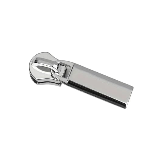 dvnFWKc Universaler Reißverschluss, 20 Stück 5# Metall-Reißverschlusszüge, Ersatz-Reißverschlusskopf for Gepäck und Lederhandwerk(Silver) von dvnFWKc