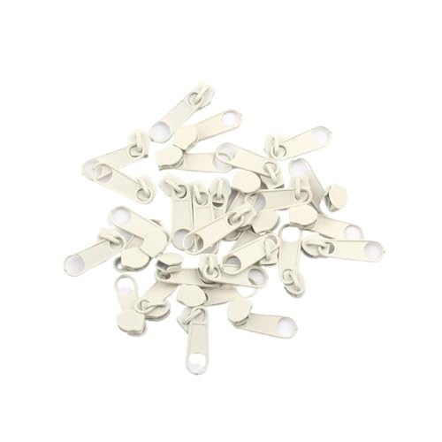 dvnFWKc Universaler Reißverschluss, 3# Reißverschlussschieber, DIY-Reißverschlusszieherkopf, Metall-Reißverschlusskopf, 10 Stück for Kleidung, Taschen, Heimtextilien, Nähen, Schneider(Beige) von dvnFWKc