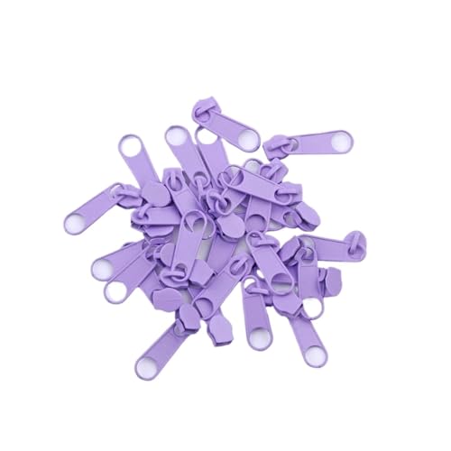 dvnFWKc Universaler Reißverschluss, 3# Reißverschlussschieber, DIY-Reißverschlusszieherkopf, Metall-Reißverschlusskopf, 10 Stück for Kleidung, Taschen, Heimtextilien, Nähen, Schneider(Light Purple) von dvnFWKc