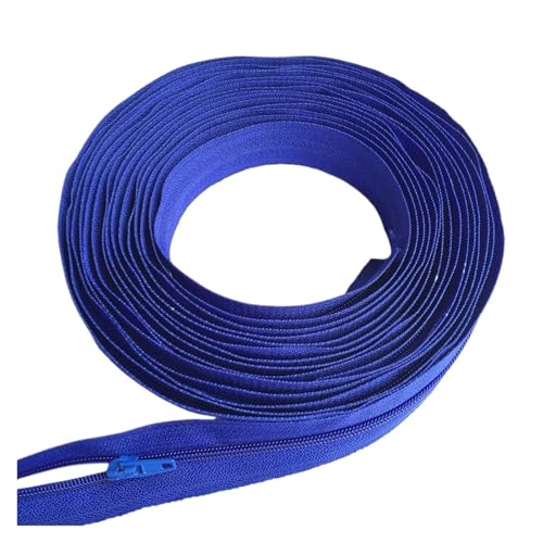dvnFWKc Universaler Reißverschluss, 5 Meter 3# Lange Nylon-Reißverschlüsse mit 10 Stück Auto-Lock-Reißverschlussschiebern for Schneider-Nähzubehör(Deep Blue) von dvnFWKc
