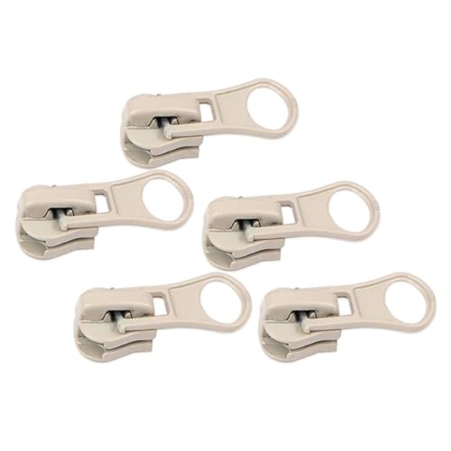dvnFWKc Universaler Reißverschluss, 5 STÜCKE 5# Reißverschlusskopf for Harz-Reißverschlussschieber DIY Reparatur Kissen Quilt Bettwäsche Taschen Kleidung Nähwerkzeug Schneider(Beige) von dvnFWKc