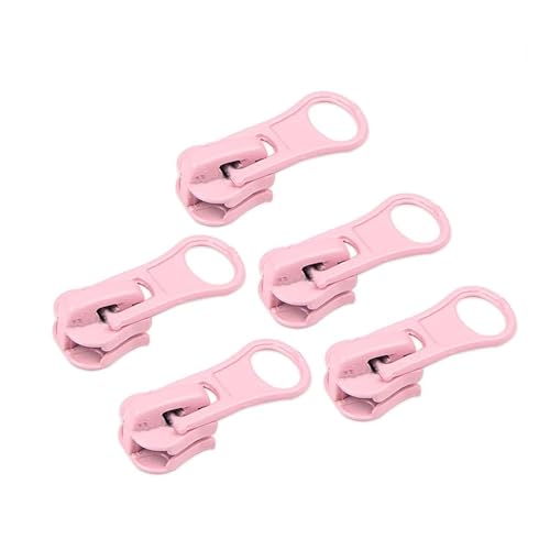 dvnFWKc Universaler Reißverschluss, 5 STÜCKE 5# Reißverschlusskopf for Harz-Reißverschlussschieber DIY Reparatur Kissen Quilt Bettwäsche Taschen Kleidung Nähwerkzeug Schneider(Light Rose Red) von dvnFWKc