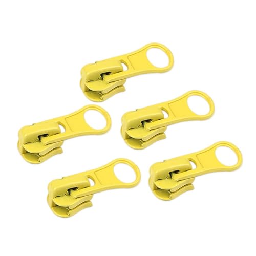 dvnFWKc Universaler Reißverschluss, 5 STÜCKE 5# Reißverschlusskopf for Harz-Reißverschlussschieber DIY Reparatur Kissen Quilt Bettwäsche Taschen Kleidung Nähwerkzeug Schneider(Light Yellow) von dvnFWKc