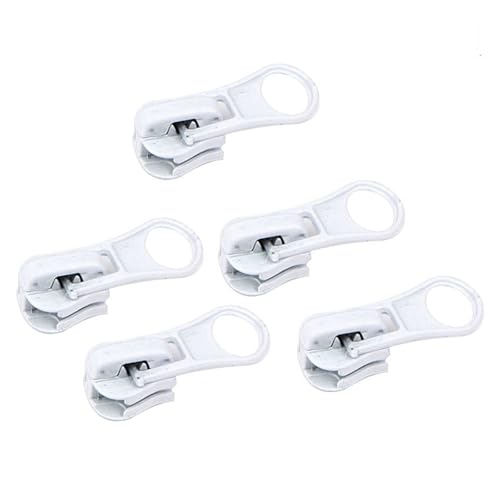 dvnFWKc Universaler Reißverschluss, 5 STÜCKE 5# Reißverschlusskopf for Harz-Reißverschlussschieber DIY Reparatur Kissen Quilt Bettwäsche Taschen Kleidung Nähwerkzeug Schneider(White) von dvnFWKc