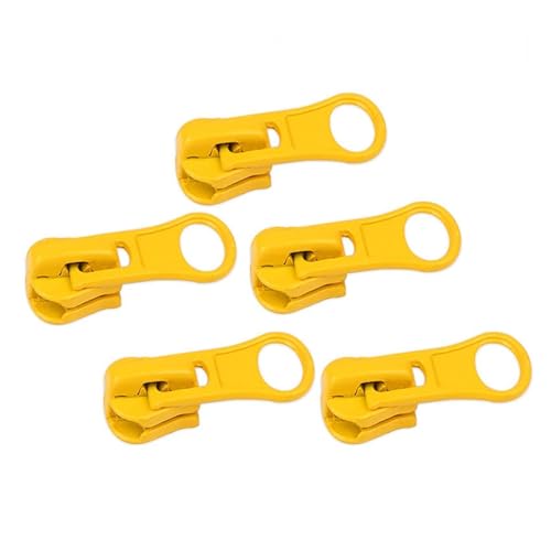 dvnFWKc Universaler Reißverschluss, 5 STÜCKE 5# Reißverschlusskopf for Harz-Reißverschlussschieber DIY Reparatur Kissen Quilt Bettwäsche Taschen Kleidung Nähwerkzeug Schneider(Yellow) von dvnFWKc