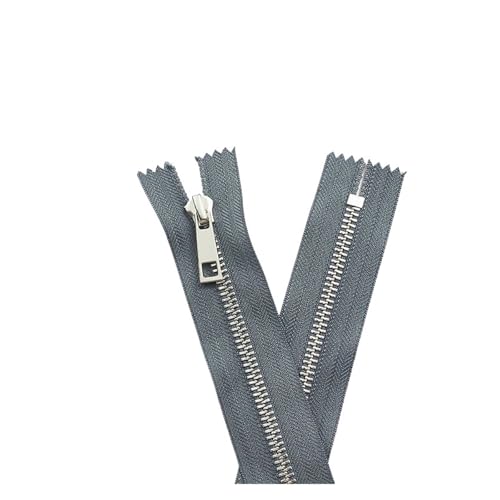 dvnFWKc Universaler Reißverschluss, 5 Stück 15–30 cm 5# Metallreißverschluss Silberzähne Legierung Y Zähne Glatte Tasche Tasche Ledertasche Reißverschluss(Dark Grey,30cm) von dvnFWKc