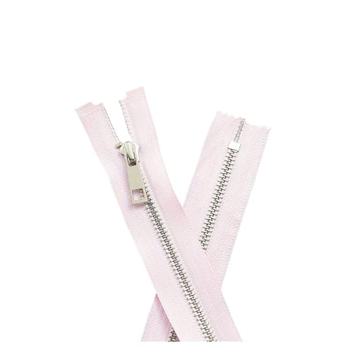 dvnFWKc Universaler Reißverschluss, 5 Stück 15–30 cm 5# Metallreißverschluss Silberzähne Legierung Y Zähne Glatte Tasche Tasche Ledertasche Reißverschluss(Light Rose Red,30cm) von dvnFWKc