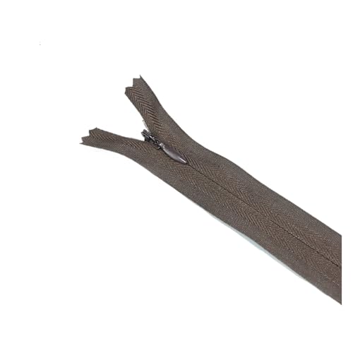 dvnFWKc Universaler Reißverschluss, 5 Stück 18 cm – 60 cm unsichtbare Reißverschlüsse, geeignet for Kleider mit verstecktem Reißverschluss, Hosen, Hemden, Taschen usw.(Coffee,18cm) von dvnFWKc