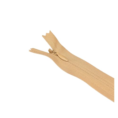 dvnFWKc Universaler Reißverschluss, 5 Stück 18 cm – 60 cm unsichtbare Reißverschlüsse, geeignet for Kleider mit verstecktem Reißverschluss, Hosen, Hemden, Taschen usw.(Khaki,50cm) von dvnFWKc