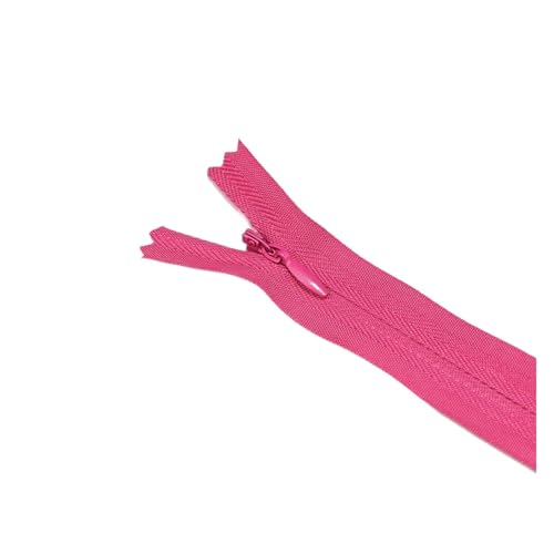 dvnFWKc Universaler Reißverschluss, 5 Stück 18 cm – 60 cm unsichtbare Reißverschlüsse, geeignet for Kleider mit verstecktem Reißverschluss, Hosen, Hemden, Taschen usw.(Rose Red,18cm) von dvnFWKc