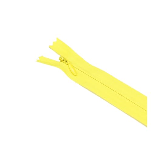 dvnFWKc Universaler Reißverschluss, 5 Stück 18 cm – 60 cm unsichtbare Reißverschlüsse, geeignet for Kleider mit verstecktem Reißverschluss, Hosen, Hemden, Taschen usw.(Yellow,50cm) von dvnFWKc