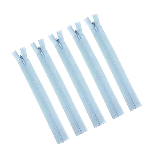 dvnFWKc Universaler Reißverschluss, 5 Stück 3# 18–60 cm unsichtbarer Reißverschluss aus Nylon, geeignet for Gepäck, Stofftaschen, Schuhe und Hüte, versteckter Reißverschluss(Blue,20cmc) von dvnFWKc