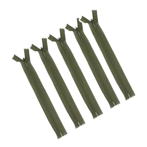 dvnFWKc Universaler Reißverschluss, 5 Stück 3# 18–60 cm unsichtbarer Reißverschluss aus Nylon, geeignet for Gepäck, Stofftaschen, Schuhe und Hüte, versteckter Reißverschluss(Green,18cm) von dvnFWKc