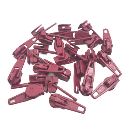 dvnFWKc Universaler Reißverschluss, 50 Stück 3# Reißverschlussschieber for Nylon-Reißverschlüsse, Mehrfarbig(Dark Red) von dvnFWKc