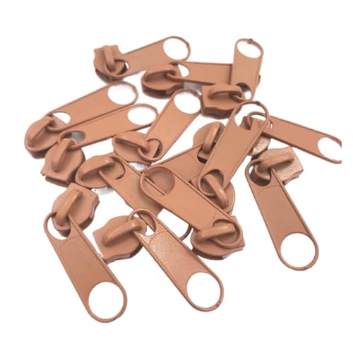 dvnFWKc Universaler Reißverschluss, 50 Stück #5 Nylon-Reißverschluss-Zieher for mehrfarbige Reißverschlussschieber for Taschen, Kleider und andere Näharbeiten(Brown) von dvnFWKc