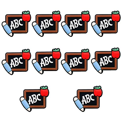 10 Stück Cartoon-Kreidetafel-förmige Perlen aus Silikon, lose Abstandshalter für Schmuckherstellung, Armband, Schlüsselanhänger, Stiftperlen 10 Stück Cartoon-Kreidetafel-förmige Perlen aus Silikon, lose Abstandshalter für Schmuckherstellung, Armband, Schlüsselanhänger, Stiftperlen von dxfiuyio