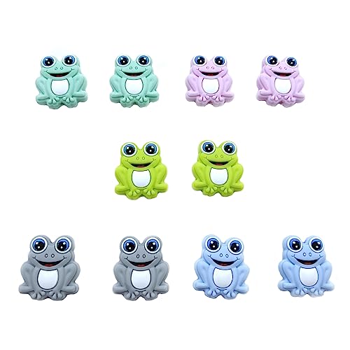 Froschförmige bunte Fokusperlen für Stifte, Schlüsselanhänger, Schmuck, Armbänder, Halsketten, Schlüsselband, 10 Stück Froschförmige bunte Fokusperlen für Stifte, Schlüsselanhänger, Schmuck, Armbänder, Halsketten, Schlüsselband, 10 Stück von dxfiuyio