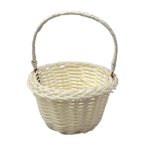 Geflochtener Blumenkorb, Blumenkorb Hochzeit, blumenkinder korb hochzeit, Rattan Blumenkorb, Hochzeit Blumenmädchen Korb, gewebter Aufbewahrungskorb, dekorative Körbe, Heimdekoration, Weiß von dzqad
