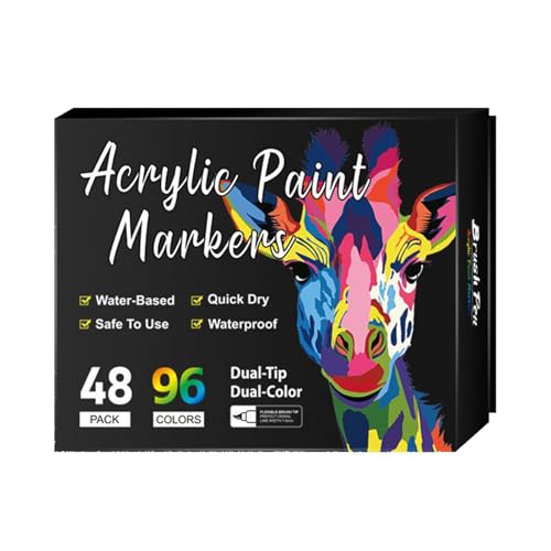dzqad Acrylmalstifte - Doppelspitze Stoffmalstifte,Schnell Trocknende Permanent Marker Für Kinder Erwachsene dzqad Acrylmalstifte - Doppelspitze Stoffmalstifte,Schnell Trocknende Permanent Marker Für Kinder Erwachsene von dzqad