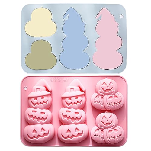 dzqad Kürbis Silikonform | 2 Stück Kürbis Muffinform Antihaft - Silikon Back- und Küchenzubehör für Herbst und Erntedankfest Cupcake Schokolade Kekse Pfannkuchen Muffin Seife Bonbons von dzqad