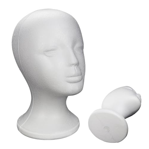 dzqad Styroporkopf, Mannequin Styropor Schaum Kopf Modell, Weißer Schaumstoffkopf, Hut-Ständer, Puppenkopf Aus Styropor Für Perücken, Haare, Brille, Hut. Perücke Stand von dzqad