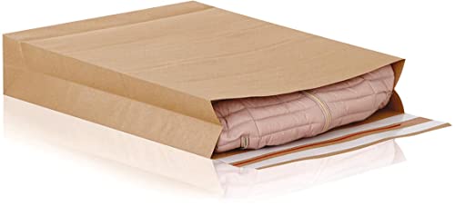 e-Green Faltentasche 570x450x100 mm (100 Stück), haftklebende Faltentaschen mit Klotzboden und Seitenfalte,wiederverwendbare Versandtaschen aus 100% FSC zertifiziertem Kraftpapier, 120g/m von e-Green PACKAGING BY BONG
