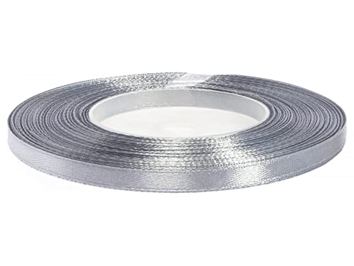 Satinband 6mm/32m 8139 Silber Schleifenband Dekoband Hochzeit Geschenkband Karten von e-kurzwaren