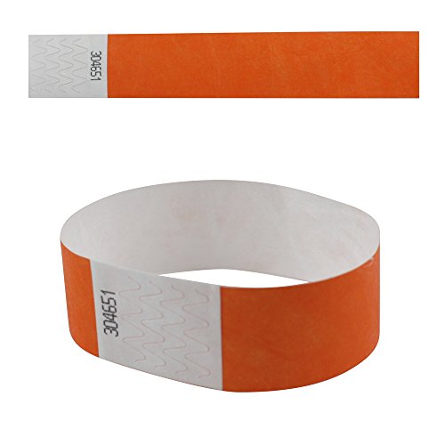 eBuyGB 13281 Uni Sicherheit Tyvek Papier Event Handgelenk Band P Pack of 250 Orange von eBuyGB