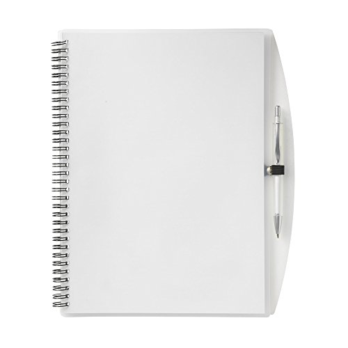eBuyGB Notizblock mit Stift, A4, Spiralbindung, liniert, Weiß von eBuyGB