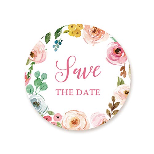 100x Kranz Save the Date Aufkleber Sticker Etiketten zur Hochzeit Geburtstag Taufe Kommunion Einladungen/Gastgeschenke, als Siegel für Briefumschläge, Briefe, Anhänger 4cm rund - UNI 321L von eKunSTreet