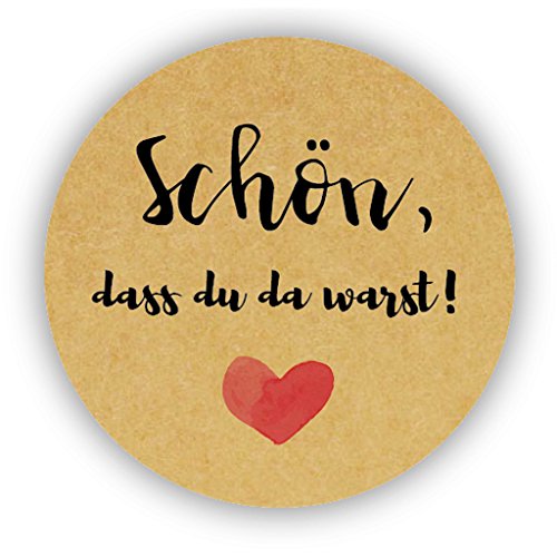 48 Stk VINTAGE Hochzeitsaufkleber - Schön, dass du da warst! - 4 cm KRAFT selbstklebende Etiketten für die Hochzeit,Taufe,Gastgeschenk,Tischdeko,Flaschen, Tüten, Briefen, Einladungen - UNI 065 48 Stk VINTAGE Hochzeitsaufkleber - Schön, dass du da warst! - 4 cm KRAFT selbstklebende Etiketten für die Hochzeit,Taufe,Gastgeschenk,Tischdeko,Flaschen, Tüten, Briefen, Einladungen - UNI 065 von eKunSTreet
