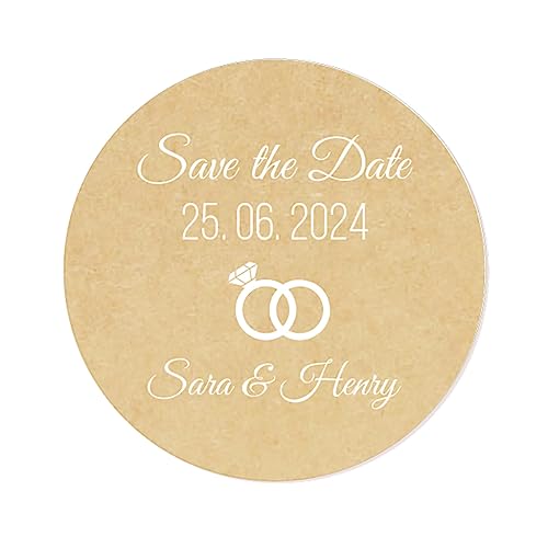 50 Stück personalisiert Save the Date Aufkleber Rings Hochzeitssticker - 4 cm Runde selbstklebende für die Hochzeit,Engagement,Gastgeschenk,Tischdeko,Flaschen,Tüten, Briefen, Einladungen - Rd 009 50 Stück personalisiert Save the Date Aufkleber Rings Hochzeitssticker - 4 cm Runde selbstklebende für die Hochzeit,Engagement,Gastgeschenk,Tischdeko,Flaschen,Tüten, Briefen, Einladungen - Rd 009 von eKunSTreet
