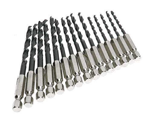 eMagTech Sechskantschaft Spiralbohrer HSS-Bohrer Set, 3mm / 4mm / 5mm 1/4" Sechskant Schaft, 15 Stück eMagTech Sechskantschaft Spiralbohrer HSS-Bohrer Set, 3mm / 4mm / 5mm 1/4" Sechskant Schaft, 15 Stück von eMagTech