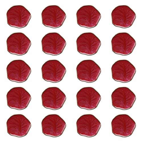 eMagTech 20 Stück 21 mm Kleiderknöpfe mit Schaft, Kunststoff-Verzierung, unregelmäßige Form, Dekorationsverschluss zum Nähen, Trenchcoat, Strickjacke, DIY, Kunst, Handwerk, Rot von eMagTech