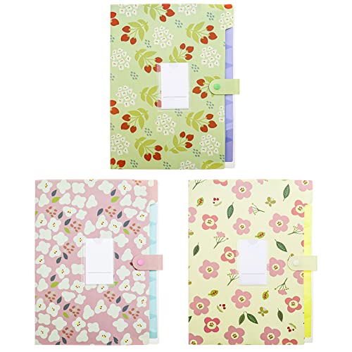 eMagTech 3 x Fächermappe mit Blumendruck, Akkordeon-Dokumenten-Organizer, 8 Fächer, Schnappverschluss für A4-Dokumente, Kunststoff, gelb/grün/rosa Einband eMagTech 3 x Fächermappe mit Blumendruck, Akkordeon-Dokumenten-Organizer, 8 Fächer, Schnappverschluss für A4-Dokumente, Kunststoff, gelb/grün/rosa Einband von eMagTech