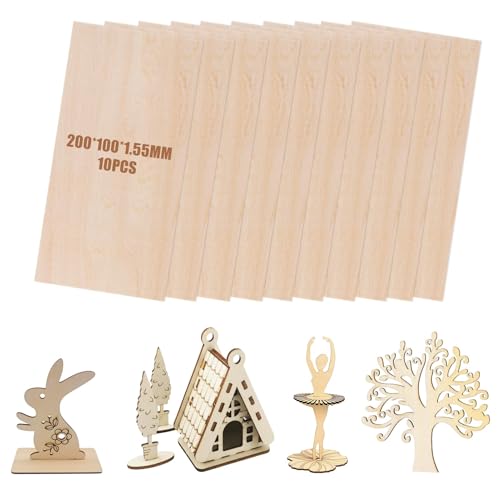 10 Stück Balsaholz Platten, Holz-Platte, 20x10cm Sperrholzplatte, für Laserschnitt, Pyrographie und Handwerk, Natürliches Sperrholz für Kreative Heimwerker 10 Stück Balsaholz Platten, Holz-Platte, 20x10cm Sperrholzplatte, für Laserschnitt, Pyrographie und Handwerk, Natürliches Sperrholz für Kreative Heimwerker von eModwey