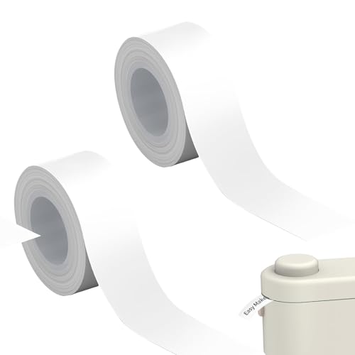 2 Rollen Thermo-Etikettenband, 16 mm x 4 m Kompatibel Etikettenband, Selbstklebend, Kompatibel mit L1/Q1/M1 Etikettendruckern – Weiß, Zuschneidbar, Ideal für Büro, Küche und Alltagsgebrauch von eModwey