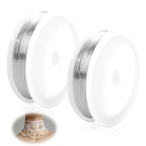 2 Stück Basteldraht Dünn, 0.3mm x 50m Schmuckdraht, Verzinkter Draht, Flexibler Wickeldraht für DIY Schmuck, Armbänder, Halsketten, Ohrringe - Rostfrei und Korrosionsbeständig 2 Stück Basteldraht Dünn, 0.3mm x 50m Schmuckdraht, Verzinkter Draht, Flexibler Wickeldraht für DIY Schmuck, Armbänder, Halsketten, Ohrringe - Rostfrei und Korrosionsbeständig von eModwey