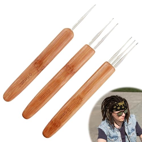 3 Stück 0,5 mm Dreadlock Häkelnadel Bambus Nadel Weben Häkeln, Dreadlocks aus Bambus und Edelstahl- Ideal für Dreadlocks, Zöpfe, Perücken und mehr - Verschiedene Größen: 1 Haken, 2 Haken, 3 Haken 3 Stück 0,5 mm Dreadlock Häkelnadel Bambus Nadel Weben Häkeln, Dreadlocks aus Bambus und Edelstahl- Ideal für Dreadlocks, Zöpfe, Perücken und mehr - Verschiedene Größen: 1 Haken, 2 Haken, 3 Haken von eModwey