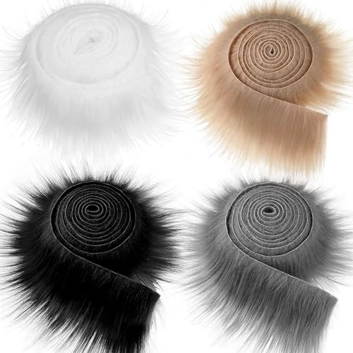 4er Set Kunstfell Bordüre, Kunstpelz Band Fellstoff, Fuchs Pelz Stoff Shaggy Künstliche Streifen Ribbon Trim für DIY Dekoration, Gnome Beard Santa Hair Dwarf, Basteln und Gestalten, 9.5 x 150 cm 4er Set Kunstfell Bordüre, Kunstpelz Band Fellstoff, Fuchs Pelz Stoff Shaggy Künstliche Streifen Ribbon Trim für DIY Dekoration, Gnome Beard Santa Hair Dwarf, Basteln und Gestalten, 9.5 x 150 cm von eModwey