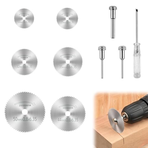 6er Set Kreissägeblätter für Dremel Multifunktionswerkzeuge, Hochleistungs-HSS-Sägeblätter mit Schraubendreher, zum Schneiden von Holz, Kunststoff und Metall, Kompatibel mit Mehreren Marken 6er Set Kreissägeblätter für Dremel Multifunktionswerkzeuge, Hochleistungs-HSS-Sägeblätter mit Schraubendreher, zum Schneiden von Holz, Kunststoff und Metall, Kompatibel mit Mehreren Marken von eModwey