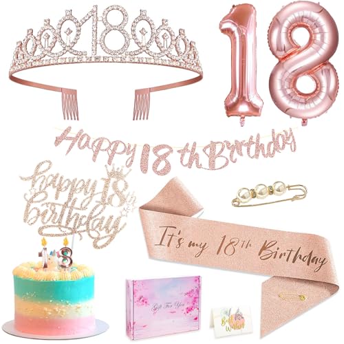 Deko 18. Geburtstag Mädchen Tortendeko Geschenk für Mädchen Rosegold Deko Set Dekorationen Geburtstagsgeschenke Set Geburtstagsdeko 18 Jahr Mädchen Happy Birthday Deko Supplies Deko 18. Geburtstag Mädchen Tortendeko Geschenk für Mädchen Rosegold Deko Set Dekorationen Geburtstagsgeschenke Set Geburtstagsdeko 18 Jahr Mädchen Happy Birthday Deko Supplies von ePicsoa