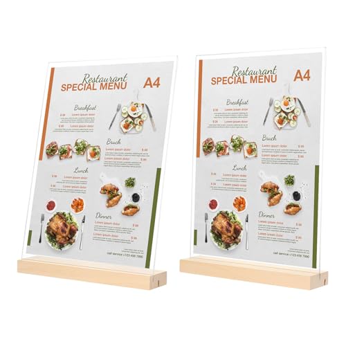 eROOSY 2 Stück Tischkartenhalter 21 x 29,7 cm Fotokartenhalter Holz, Kartenhalter Holz, Fotohalter für Hochzeit, Restaurant, Büro, Cafe eROOSY 2 Stück Tischkartenhalter 21 x 29,7 cm Fotokartenhalter Holz, Kartenhalter Holz, Fotohalter für Hochzeit, Restaurant, Büro, Cafe von eROOSY