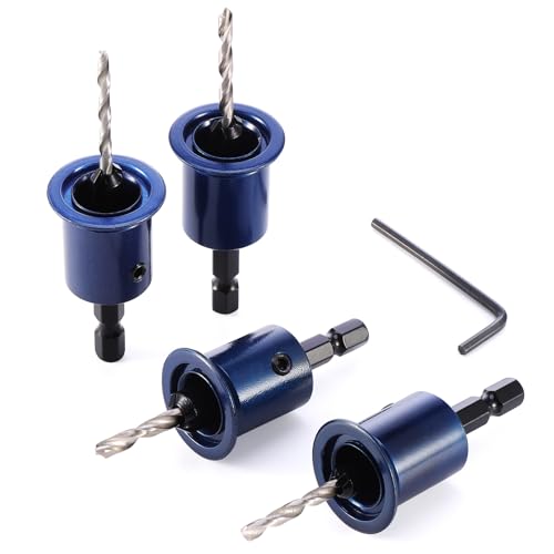 eROOSY 4 tlg.Sechskantschaft Senkbohrer Set, Senkbohrer mit Tiefenanschlag,HSS Bohrer, Vorbohren mit Senker eROOSY 4 tlg.Sechskantschaft Senkbohrer Set, Senkbohrer mit Tiefenanschlag,HSS Bohrer, Vorbohren mit Senker von eROOSY