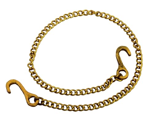 eSplanade Messingkette mit Haken zum Aufhängen von Glocken, Diya Deepak Glocken, Länge 61 cm, goldfarben (Messing/Kette/61 cm) (‎‎Brass/Chain/Small) von eSplanade