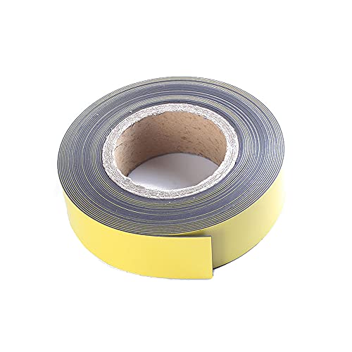 Magnetband-Rolle, farbige Magnetstreifen, trocken abwischbar, Whiteboard, Grafik-Kunst-Klebeband, 40 mm x 100 m, Gittermarkierungslinie, Regaletikettenband (gelb) von easy-cozy