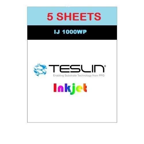 Teslin® Synthetisches Papier – für Tintenstrahldrucker – wasserdicht – volle Folie 10 mm | 5 Stück von easyIDea