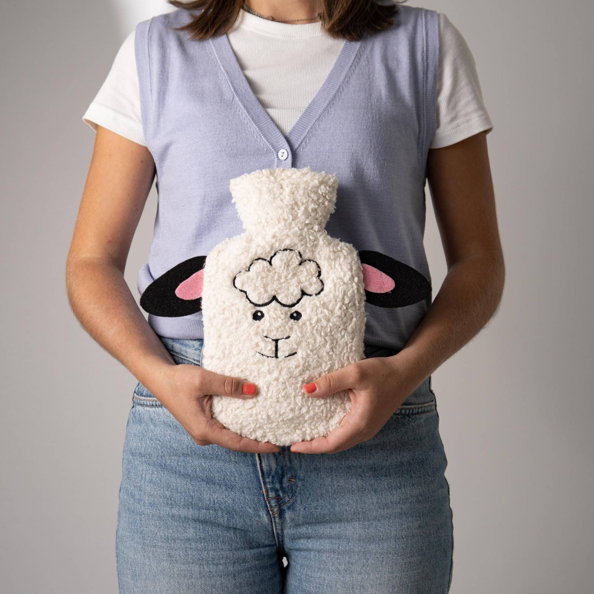 Süße Schaf Wärmflasche Tier Aus Extra Weicher Bio-Baumwolle Mit Motiv Handgestickt - Lustige Für Frauen & Kinder Süße Schaf Wärmflasche Tier Aus Extra Weicher Bio-Baumwolle Mit Motiv Handgestickt - Lustige Für Frauen & Kinder von easyandgreen