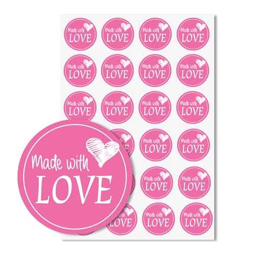 24 Aufkleber Made with Love I pink I in verschiedenen Farben | Ø 4 cm | Geschenkaufkleber | als Geschenk Freunde Familie | DIY | dv586 24 Aufkleber Made with Love I pink I in verschiedenen Farben | Ø 4 cm | Geschenkaufkleber | als Geschenk Freunde Familie | DIY | dv586 von easydruck24de